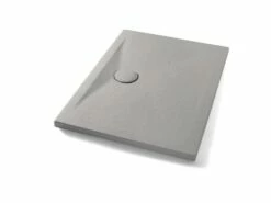 Piatto Doccia Appia Rettangolare 100x70 In Ceramica Effetto Pietra Grigio Opaco