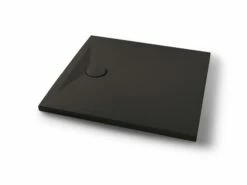 Piatto Doccia Appia Quadrato 90x90 In Ceramica Effetto Pietra Grafite Opaco