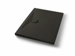 Piatto Doccia Appia Rettangolare 100x70 In Ceramica Effetto Pietra Grafite Opaco