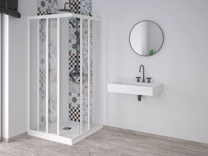 Box Doccia Angolare Skill 2 Ante Scorrevoli 70x100 Cm Acrilico Semitrasparente Effetto Bagnato Bianco Pastello 3 Box Doccia Angolare Skill 2 Ante Scorrevoli 70x100 Cm Acrilico Semitrasparente Effetto Bagnato Bianco Pastello