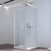 Box Doccia Zen 90x100x90 H190,4 Cm 2 Porte Scorrevoli E Lato Fisso Cristallo 6 Mm Trasparente Bianco Opaco