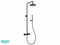 Colonna Doccia Pico Con Miscelatore Termostatico E Soffione Tondo Nero Opaco