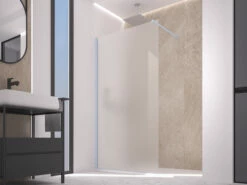 Doccia Walk In Zen 80 Cm H200 Cristallo 6 Mm Trasparente Blue Vintage