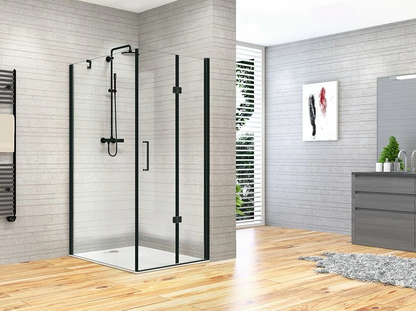 Box Doccia Angolare Fantasy2 70x80 H192 Porta Pieghevole E Lato Fisso Cristallo 6 Mm Trasparente Nero Opaco 3 Box Doccia Angolare Fantasy2 70x80 H192 Porta Pieghevole E Lato Fisso Cristallo 6 Mm Trasparente Nero Opaco