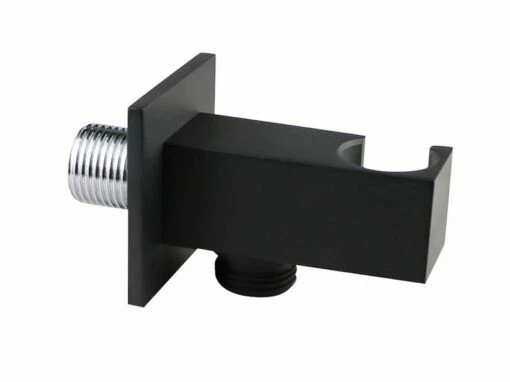 Presa Acqua Mel Duplex Quadra Nero Opaco 1 Presa Acqua Mel Duplex Quadra Nero Opaco -Negozio online Bagno mel presa acqua duplex quadro nero opaco