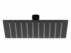 Soffione Doccia Low 30X30 Acciaio Inox Quadrato Nero Opaco