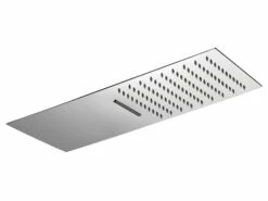 Soffione Doccia Spa 50x22 Cm Acciaio Inox 2 Getti Pioggia + Cascata Cromo