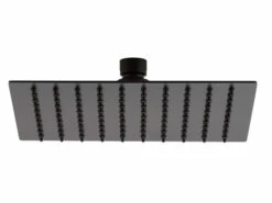 Soffione Doccia Warrior 20X20 Acciaio Inox Quadrato Nero Opaco