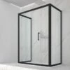 Box Doccia Zen 70x120x70 H190,4 Porta Scorrevole E 2 Lati Fissi Cristallo 6 Mm Trasparente Nero Opaco -Negozio online Bagno zen angolare 3 lati nero v2 1