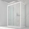 Box Doccia Zen 70x100x70 H190,4 Porta Scorrevole E 2 Lati Fissi Cristallo 6 Mm Trasparente Bianco Opaco -Negozio online Bagno zen angolare 3 lati v2 1